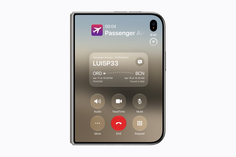 iPhone Duo hiển thị ngữ cảnh cuộc gọi trên màn hình lớn