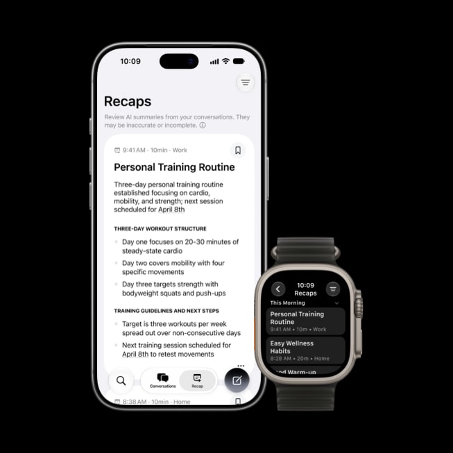 Siri Recap trên iPhone 18 Pro và Apple Watch Ultra 4